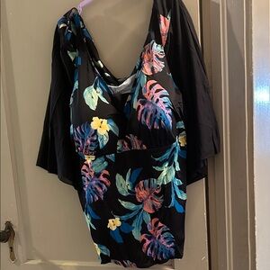 Floral Black Tankini